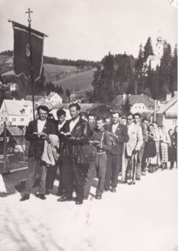 Stinjački hodočasniki na putu u Birkfeld 1959.	